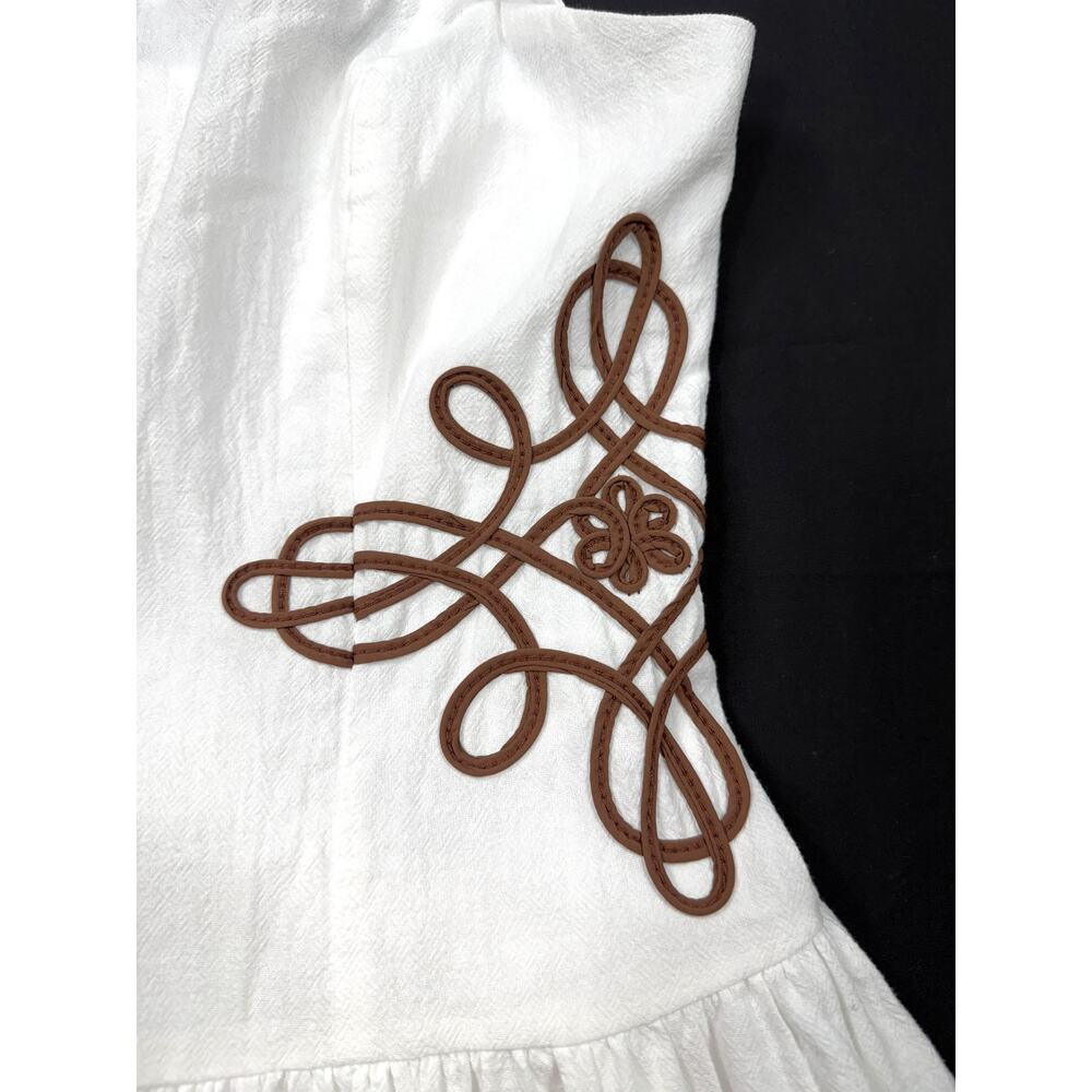 NWT Poéselle Women's white halter cotton dress, embroidered Celtic knotwork Sz 4 - Picture 6 of 13